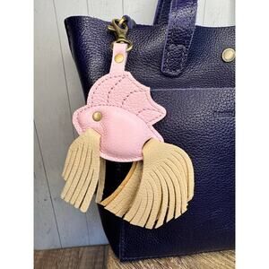 Portland Leather Betta Fish Purse Charm PINKABOO Fish Bag Charm Leather